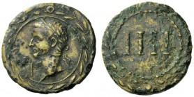  The Roman Empire   Tesserae, time of Tiberius  Tessera 1st century AD, Æ 5.78 g. Laureate head of Augustus l. Rev. IIII. Buttrey, NC 1973, B16/IIII. ...