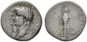  The Roman Empire   Claudius, 41 – 54  Cistophoric tetradrachm, Ephesus 51, AR 10.72 g. Jugate busts of Claudius, laureate, and Agrippina l. Rev. Cult...