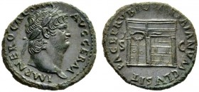  The Roman Empire   Nero augustus, 54 – 68  As circa 65, Æ 9.21 g. Laureate head r. Rev. The temple of Janus with closed door. C 171. RIC 306.  Green ...