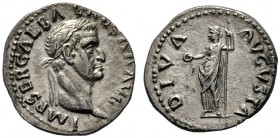  The Roman Empire   Galba, 68 – 69  Denarius July 68-January 69, AR 2.87 g. Laureate head r. Rev. Livia standing l., holding patera and sceptre. C 55....