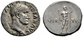  The Roman Empire   Galba, 68 – 69  Denarius July 68-January 69, AR 3.35 g. Laureate head r. Rev. Virtus standing facing, holding parazonium and leani...