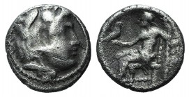 Kings of Macedon, Alexander III ‘the Great' (336-323 BC). AR Hemidrachm (12mm, 1.67g, 9h). Ake, c. 330-327 BC. Head of Herakles r., wearing lion skin....