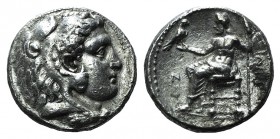 Kings of Macedon, Alexander III ‘the Great' (336-323 BC). AR Tetradrachm (25mm, 16.70g, 12h). Sidon, c. 319-318 BC. Head of Herakles r., wearing lion-...