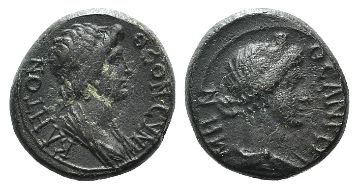 Mysia, Pergamon, c. AD 40-60. Æ (15mm, 3.45g, 12h). Draped bust of Senate r. R/ ...