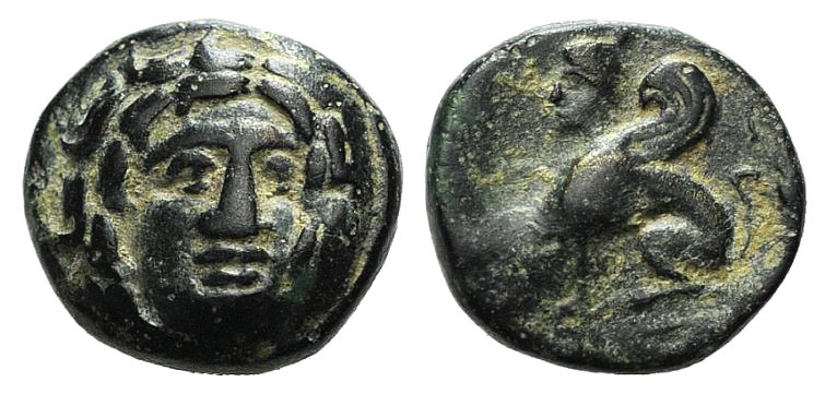 Troas, Gergis, c. 350-300 BC. Æ (9mm, 1.06g, 11h). Head of Sibyl Herophile facin...