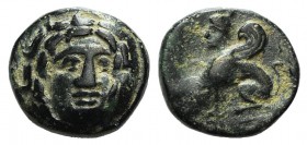 Troas, Gergis, c. 350-300 BC. Æ (9mm, 1.06g, 11h). Head of Sibyl Herophile facing slightly r., wearing laurel wreath. R/ Sphinx seated l. BMC 55. Gree...