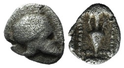 Asia Minor, Uncertain (perhaps Neandria in Troas?), c. 450 BC. AR Hemiobol (6mm, 0.26g, 9h). Corinthian helmet l. R/ Amphora within square incuse. Unp...