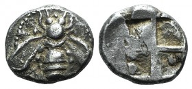 Ionia, Ephesos, c. 500-420 BC. AR Drachm (14mm, 3.47g). Bee. R/ Quadripartite incuse square. SNG Kayhan 120–3. VF
