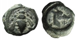 Ionia, Ephesos, c. 405-390 BC. Æ (7mm, 0.71g, 9h). Bee. R/ Head of stag r. SNG Kayhan 147-88; SNG München 34. Green patina, Fine