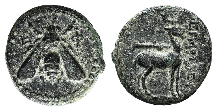 Ionia, Ephesos, c. 200 BC. Æ (16mm, 3.10g, 12h). Hermotrephes, magistrate. Bee. ...