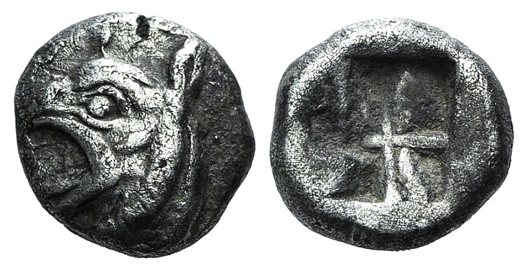 Ionia, Phokaia, c. 521-478 BC. AR Hemidrachm (9mm, 1.59g). Head of griffin l. R/...