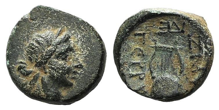 Ionia, Smyrna, c. 115-105 BC. Æ (9mm, 1.14g, 12h). Gerru-, magistrate. Laureate ...