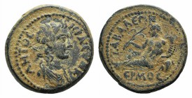 Lydia, Tabala, c. 2nd century AD. Æ (22mm, 6.49g, 6h). Draped bust of Senate r. R/ River god Hermos reclining l., holding reed and cornucopia and rest...