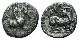 Cilicia, Kelenderis, c. 410-375 BC. AR Obol (9mm, 0.67g, 9h). Forepart of Pegasos r. R/ Goat kneeling r., head l. SNG BnF 81–4; SNG Levante 27. Porous...