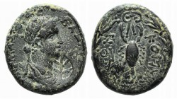 Kings of Commagene, Iotape (AD 38-72). Æ (22mm, 14.70g, 12h). Diademed and draped bust of Iotape r.; c/m: branch. R/ Scorpion within wreath. RPC I 386...