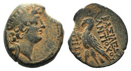 Seleukid Kings, Antiochos VIII (121/0-97/6 BC). Æ (18mm, 5.02g, 12h). Antioch. Radiate and diademed head r. R/ Eagle with closed wings standing r. on ...