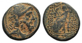 Seleucis and Pieria, Antioch, Civic Issue. 1st century BC. Æ Tetrachalkon (24mm, 13.08g, 12h). Dated year 19 of the Pompeian Era (48/7 BC). Laureate h...