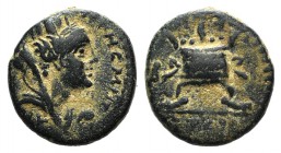 Seleucis and Pieria, Antioch, Civic Issue. 2st century AD. Æ (14mm, 2.71g, 12h). Dated year 177 (128/9). Turreted, veiled and draped bust of Tyche r. ...
