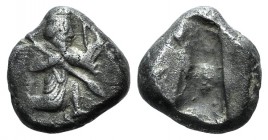 Achaemenid Kings of Persia, c. 455-420 BC. AR Siglos (14mm, 5.36g). Persian king or hero r., in kneeling-running stance, holding bow and dagger, quive...