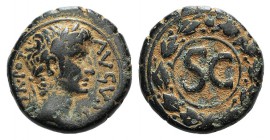 Augustus (27 BC-AD 14). Seleucis and Pieria, Antioch. Æ (22mm, 10.65g, 12h). Laureate head r. R/ SC within wreath. McAlee 209c; RPC I 4248; SNG Copenh...