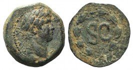 Otho (AD 69). Seleucis and Pieria, Antioch. Æ (24mm, 8.58g, 12h). Laureate head r. R/ Large S C; pellet above; all within laurel wreath. McAlee 322a; ...
