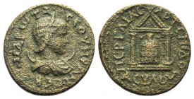 Otacilia Severa (Augusta, 244-249). Pamphylia, Perge. Æ (27mm, 11.53g, 12h). Diademed and draped bust r., set on a crescent. R/ Cult figure of Artemis...