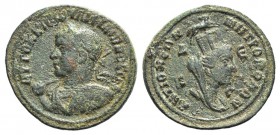 Philip II (247-249). Seleucis and Pieria, Antioch. Æ 8 Assaria (31mm, 18.58g, 6h). Laureate and cuirassed bust of Philip l., wearing balteus, holding ...