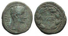 Augustus (27 BC-AD 14). Æ (25mm, 11.75g, 1h). Uncertain mint of Asia. Bare head r. R/ AVGVSTVS within laurel wreath. RIC I 486; RPC 2235. Fine
