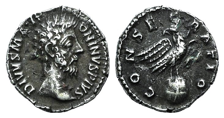 Divus Marcus Aurelius (died 180). AR Denarius (17mm, 2.46g, 6h). Rome, AD 180. B...