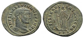 Diocletian (284-305). Æ Follis (30mm, 8.22g, 12h). Carthage, AD 297. Laureate head r. R/ Africa standing facing, head l., wearing elephant headdress, ...