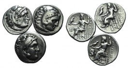 Kings of Macedon, Alexander III, lot of 3 AR Drachms.