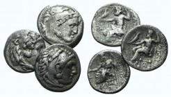 Kings of Macedon, Alexander III, lot of 3 AR Drachms.