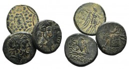 Pontos, Amisos. Lot of 3 Æ coins, to be catalog.