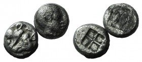 Lesbos, Unattributed early mint. Lot of 2 BI 1/24 Stater, c. 500-480 BC.