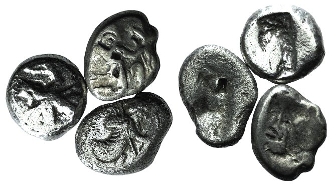 Achaemenid kings of Persia, lot of 3 AR Sigloi, c. 485-470 BC. Carradice type II...