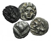 Lot of 4 Greek AR Hemidrachms, including Alexander III, Kyzikos and Rhodes.