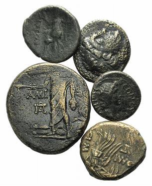 Lot of 5 Greek Æ coins, to be catalog. Good Fine