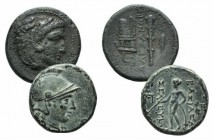 Lot of 2 Greek Æ coins, including Alexander III and Seleukos.