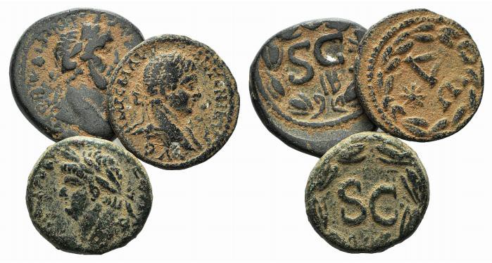 Pisidia, Antioch. Lot of 3 Roman Provincial Æ coins, including Nero, Antoninus P...