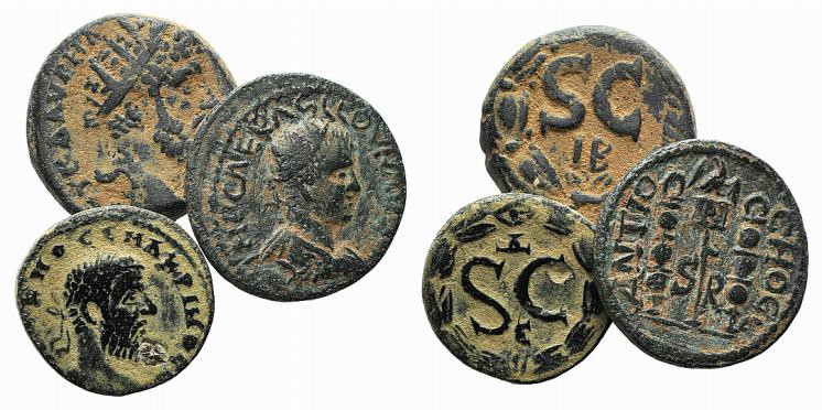 Pisidia, Antioch. Lot of 3 Roman Provincial Æ coins, including Hadrian and Macri...