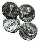 Lot of 4 Roman Imperial AR Denarii, including Trajan, Hadrian, Septimius Severus and Plautilla. Good Fine