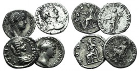 Lot of 4 Roman Imperial AR Denarii, including Trajan, Hadrian and Julia Domna.