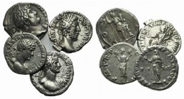 Lot of 4 Roman Imperial AR Denarii, including Hadrian and Commodus.