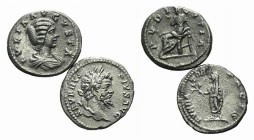 Lot of 4 Roman Imperial AR Denarii, including Septimius Severus (R/ Veiled Emperor with branch) and Julia Domna (R/ Pudicitia seated). Good Fine