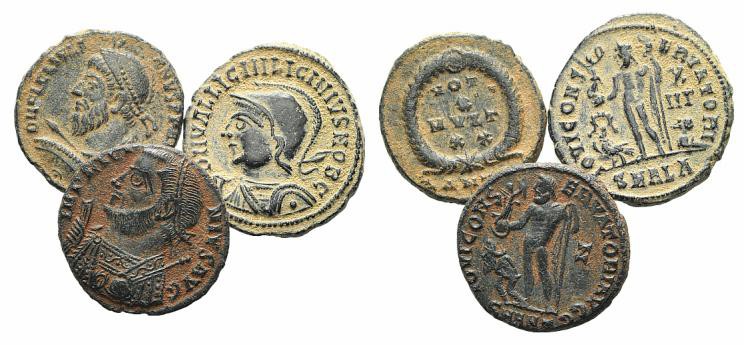 Lot of 3 Roman Imperial Æ coins, including Licinius and Julian II.