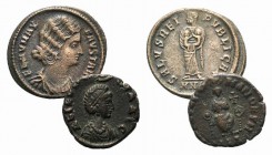 Lot of 2 Roman Imperial Æ coins, including Fausta and Aelia Eudocia.