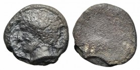 Etruria, Populonia, c. 300-250 BC. AR 10 Asses (19mm, 3.45g). Laureate male head l. R/ Blank. EC Series 70; HNItaly 168. Fine