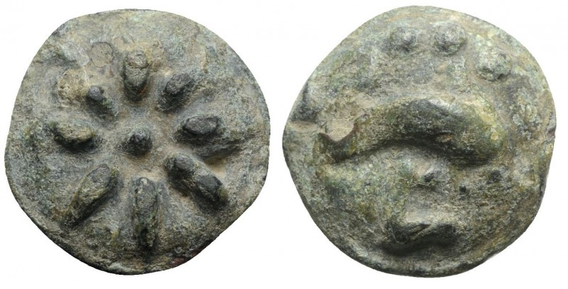 Northern Apulia, Luceria, c. 217-212 BC. Cast Æ Teruncius (27mm, 19.25g). Star o...