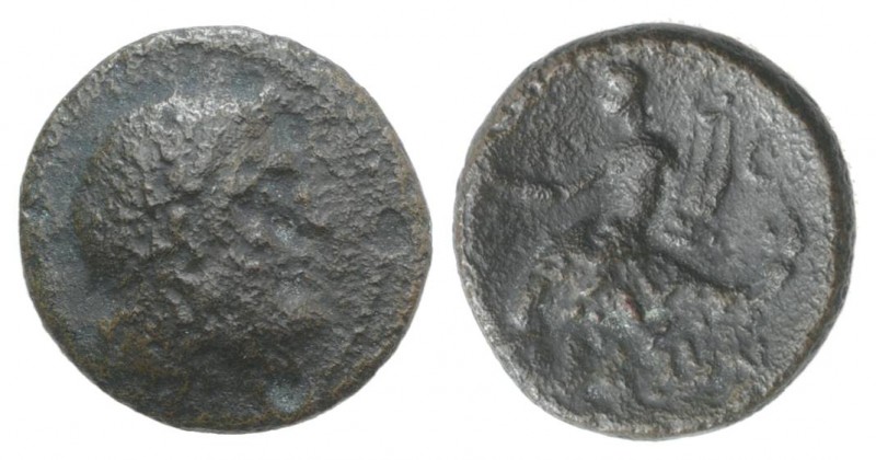 Southern Apulia, Brundisium, 2nd century BC. Æ Semuncia (13mm, 1.93g, 1h). Head ...