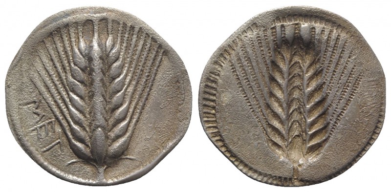 Southern Lucania, Metapontion, c. 540-510 BC. AR Stater (29.5mm, 7.12g, 12h). Ba...